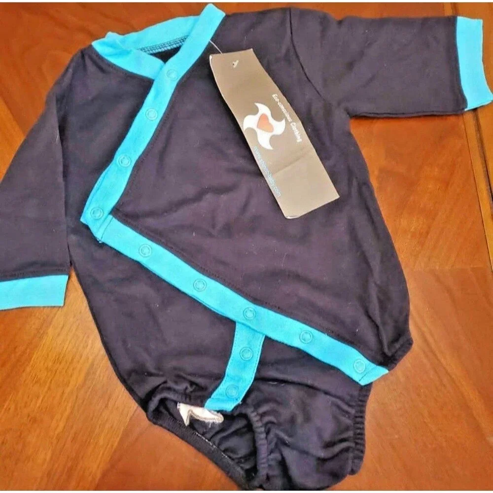 Eco-Conscious SHINOBI BABY Martial Arts Ninja Romper Yin Yang Shoes Set 12-18M